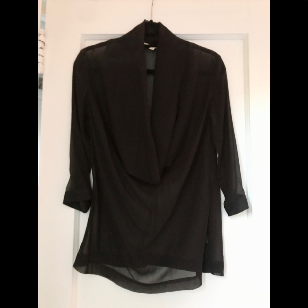 Lost April Black Sheer Blouse